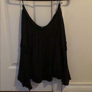 Black, off the shoulder crop top